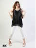 Arched Rhinestone Chiffon Top